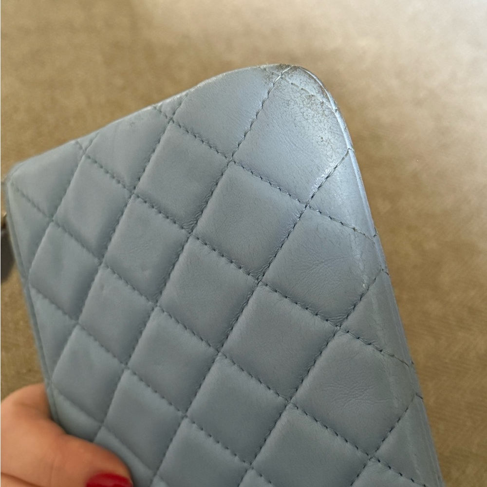 Chanel Blue Quilted O pouch clutch - Picture 6 of 15